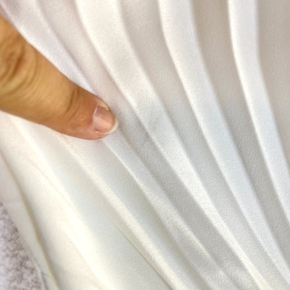 Georgia Hardinge Midi Evening Dress Sz 8 White Pleated Cocktail Date - Picture 6 of 11